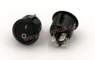 Kolébkový spínač 10A / 250V , černý , 24 mm , aretovaný 