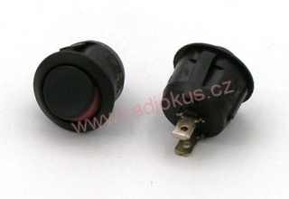 Kolébkový spínač 6A / 250V , černo/červený , 24 mm , aretovaný
