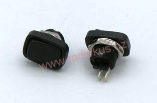 Kolébkový spínač 3A / 250V , černý , 14 x 20 mm , aretovaný