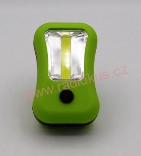 Ruční LED svítilna 3534, 1 x 2W + 4 x LED 5mm , 3xAAA , zelená