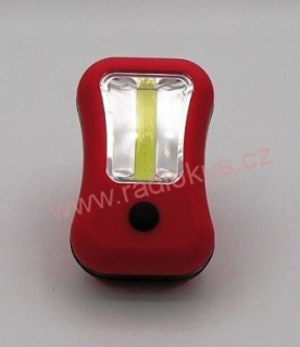 Ruční LED svítilna 3534, 1 x 2W + 4 x LED 5mm , 3xAAA , červená