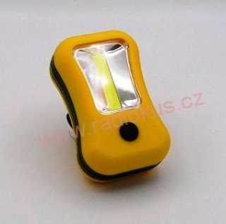 Ruční LED svítilna 3534, 1 x 2W + 4 x LED 5mm , 3xAAA , žlutá