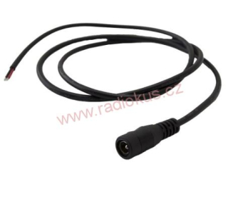 Napájecí kabel s konektorem DC 5,5 x 2,1mm, 1x zásuvka 50cm černý