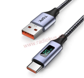 USB kabel 3.0 konektor USB A / USB-C 1m s wattmetrem