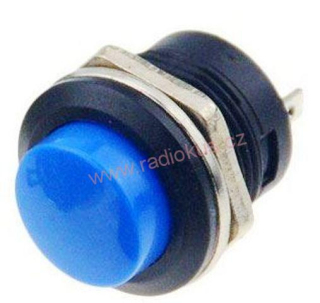 Spínač tlačítkový OFF - ( ON ) , modrý , 3A/250V , plast