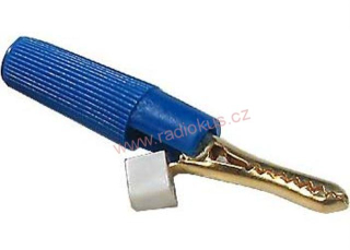 Krokosvorka poloizolovaná na banánek 4 mm modrá 58 mm
