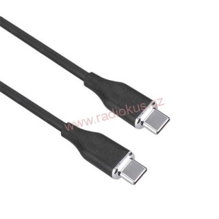 Kabel USB-C 3.1 - USB-C konektor - USB-C konektor, silikonový , černý , 0,5m