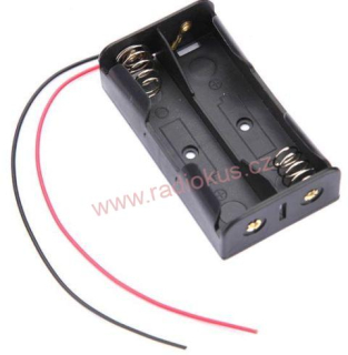 Držák 2 x 18650 plastový , vodiče