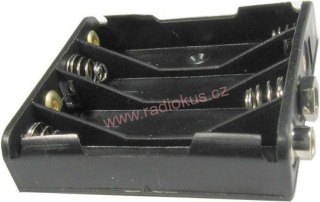 Držák 4 x AAA plastový , kontakt 9V