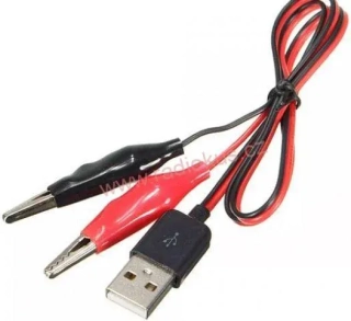 Redukce USB (A) / 2x krokosvorka, kabel 60cm