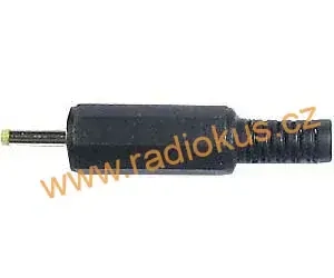 Napájecí konektor 1,0 x 2,5 x 9mm , přímý , plast ,černý