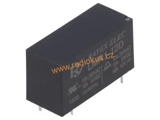 Relé 12V DC do DPS , 1 x přepínací kontakt , 12A / 250V