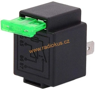 Autorelé 12V DC , 1 x spínací kontakt , 40A / 12V , s pojistkou 30A