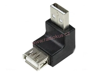 Redukce USB zásuvka / USB vidlice úhlová 90°