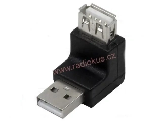 Redukce USB zásuvka / USB vidlice úhlová 90°