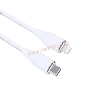 Kabel USB-C 3.1 , USB-C konektor - Iphone Lightning konektor, bílý, 1m