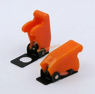 Plastová bezpečnostní krytka páčkové spínače s otvorem 12mm , oranžová 