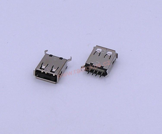 Zásuvka USB-A 2.0 panelová do DPS přímé vývody