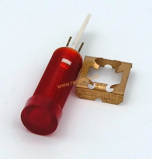 Kontrolka 220V AC doutnavková červená , montážní otvor 12mm