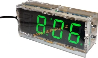Digitální hodiny LED 082V4 - zelené, stavebnice