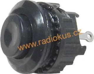 Tlačítko rozspínací ON - ( OFF ) bez aretace , černý , 1A/ 125V 