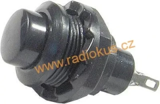Spínač tlačítkový OFF - ( ON ) , černý , 1A/250V , plast