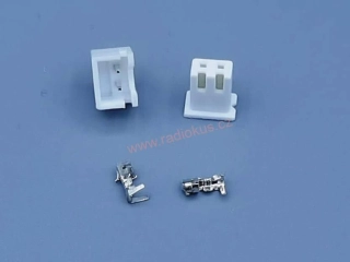 Sada JST-XH 2pin rastr 2,54mm vidlice do DPS + zásuvka na kabel