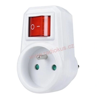 Zásuvka s vypínačem bílá , 16A/250V