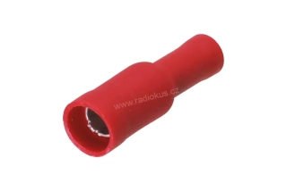 Kruhová zásuvka 4mm poloizolovaná červená