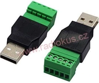 Vidlice USB-A 2.0 kabelová přímá šroubovací