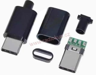 Vidlice USB-C kabelová přímá letovací