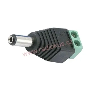 Napájecí konektor 5,5 x 2,1 mm , přímý , plastový , černý , se svorkovnicí
