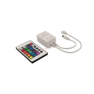 Ovladač pro RGB LED pásky s DO (IR), 3x2A, 12/24V, ind. kód, 24 tl.