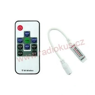 Ovladač pro RGB LED pásky s DO (RF), 3x4A, 12/24V, s konektory DC5,5/2,1