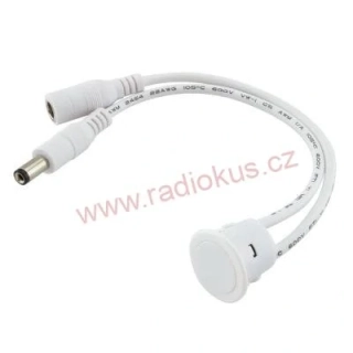 Stmívač pro LED pásky dotykový, 4A, 12/24V, bílý, zápustný a konektory DC 5,5/2,1