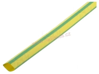 Smršťitelná bužírka 4,8mm / 1m , zelenožlutá