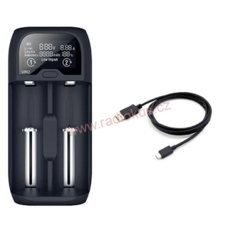 Nabíječka baterií Li-Ion, LiFePO4, Ni-MH/CD, AA, AAA, 18650, 2000mA, 2 kanály, LCD displej