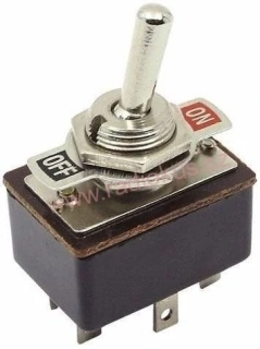 Páčkový přepínač ON-ON 2pol.250V/2A aretovaný
