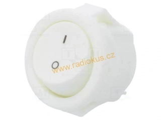 Kolébkový spínač 3A / 250V , bílý , 16 mm , aretovaný