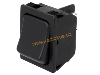 Kolébkový přepínač 10A / 250V , černý , 24 x 32 mm , aretovaný