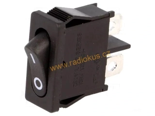 Kolébkový spínač 10A / 250V , černý , aretovaný
