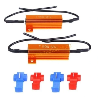 CANBUS zátěžové rezistory 6ohm/50W pro LED žárovky, pár