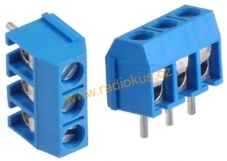 Svorkovnice do DPS 3,5mm , 3 pólová , modrá