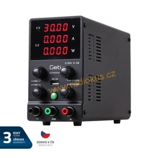 Zdroj laboratorní GETI GLPS6005H 0-60V/ 0-5A