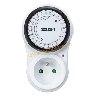 Spínací zásuvka Solight DT07 denní mechanická