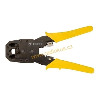 Kleště lisovací pro konektory RJ 4P/6P/8P, TOPEX