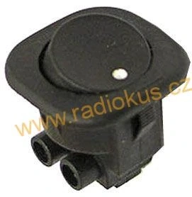 Kolébkový spínač 6A / 250V , černý , 24 mm , aretovaný , šroubky