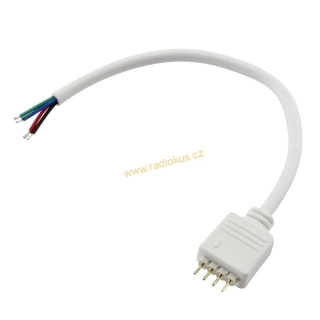 Napájecí kabel pro RGB s konektorem RM 2,54 - 4p, 1x vidlice, 30cm