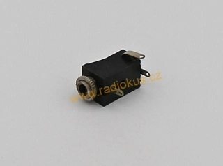 Zásuvka 3,5 mm mono , panelová , s maticí , plastová , letovací , vypínací kontakt