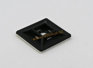 Příchytka stahovacího pásku , samolepící , 28 x 28 mm , max. 4,8 mm , černá ,